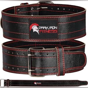 Dark Iron Fitness Genuine Leather Weightlifting Belt 4 Inch Men & Women Size XL